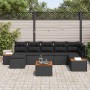 Conjunto de sofá de jardín 8 pcs Negro ratán sintético en Sofás de exterior | Comprar online en Foru.es
