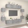 Set de muebles para TV 8 pzas madera contrachapada gris Sonoma de vidaXL, Muebles TV - Ref: Foro24-3114220, Precio: 227,99 €,...