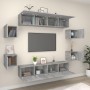 Set de muebles para TV 8 pzas madera contrachapada gris Sonoma de vidaXL, Muebles TV - Ref: Foro24-3114220, Precio: 227,99 €,...