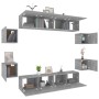 Set de muebles para TV 8 pzas madera contrachapada gris Sonoma de vidaXL, Muebles TV - Ref: Foro24-3114220, Precio: 227,99 €,...