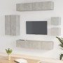 Set de muebles de TV 8 pzas madera contrachapada gris hormigón de vidaXL, Muebles TV - Ref: Foro24-3114489, Precio: 301,57 €,...