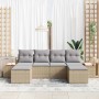 Conjunto de sofá de jardín 6 pcs Beige ratán sintético en Sofás de exterior | Comprar online en Foru.es