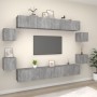 Set de muebles para TV 8 pzas madera contrachapada gris Sonoma de vidaXL, Muebles TV - Ref: Foro24-3114228, Precio: 254,04 €,...