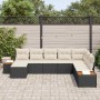 Conjunto de sofás de jardín con cojín 8 pcs Negro Poliratán en Sofás de exterior | Comprar online en Foru.es
