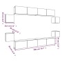 Set de muebles para TV 8 pzas madera contrachapada gris Sonoma de vidaXL, Muebles TV - Ref: Foro24-3114228, Precio: 254,04 €,...