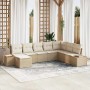 Conjunto de sofás de jardín con cojín 8 pcs Beige Poliratán en Sofás de exterior | Comprar online en Foru.es