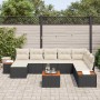 Conjunto de sofás de jardín con cojín 9 pcs Negro Poliratán en Sofás de exterior | Comprar online en Foru.es