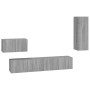 Set de muebles para TV 4 pzas madera contrachapada gris Sonoma de vidaXL, Muebles TV - Ref: Foro24-3114340, Precio: 132,50 €,...