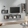 Set de muebles para TV 4 pzas madera contrachapada gris Sonoma de vidaXL, Muebles TV - Ref: Foro24-3114340, Precio: 132,50 €,...