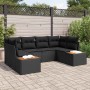Conjunto de sofá de jardín 6 pcs Negro ratán sintético en Sofás de exterior | Comprar online en Foru.es