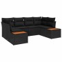 Conjunto de sofá de jardín 6 pcs Negro ratán sintético en Sofás de exterior | Comprar online en Foru.es