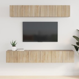 Set de muebles para TV 5 pzas madera contrachapada roble Sonoma de vidaXL, Muebles TV - Ref: Foro24-3114424, Precio: 168,69 €...