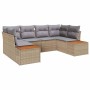 Conjunto de sofá de jardín 6 pcs Beige ratán sintético en Sofás de exterior | Comprar online en Foru.es