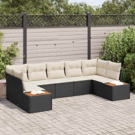 Conjunto de sofá de jardín 7 pcs Negro ratán sintético en Sofás de exterior | Comprar online en Foru.es