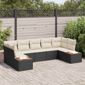 Conjunto de sofá de jardín 7 pcs Negro ratán sintético en Sofás de exterior | Comprar online en Foru.es