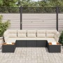 Conjunto de sofá de jardín 7 pcs Negro ratán sintético en Sofás de exterior | Comprar online en Foru.es