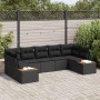 Conjunto de sofá de jardín 7 pcs Negro ratán sintético en Sofás de exterior | Comprar online en Foru.es