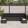 Conjunto de sofá de jardín 7 pcs Negro ratán sintético en Sofás de exterior | Comprar online en Foru.es