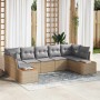 Conjunto de sofá de jardín 7 pcs Beige ratán sintético en Sofás de exterior | Comprar online en Foru.es