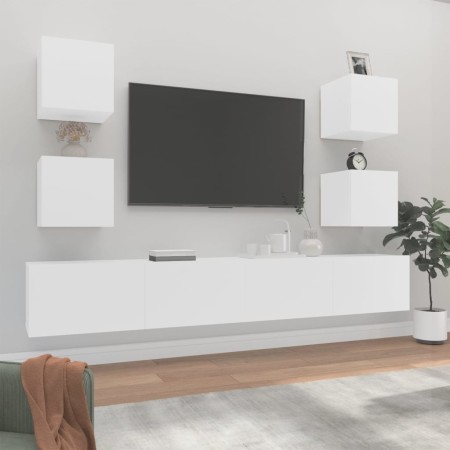 Set de muebles para TV 6 piezas madera contrachapada blanco de vidaXL, Muebles TV - Ref: Foro24-3114262, Precio: 205,97 €, De...