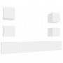 Set de muebles para TV 6 piezas madera contrachapada blanco de vidaXL, Muebles TV - Ref: Foro24-3114262, Precio: 205,97 €, De...