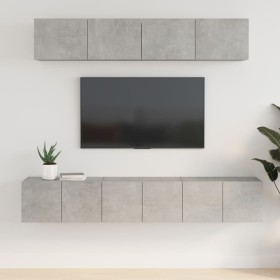 Set de muebles de TV 5 pzas madera contrachapada gris hormigón de vidaXL, Muebles TV - Ref: Foro24-3114425, Precio: 161,68 €,...