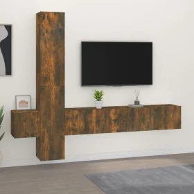 TV-Möbelset 5-teilig aus geräuchertem Eichensperrholz von vidaXL, TV-Möbel - Ref: Foro24-3114251, Preis: 152,96 €, Rabatt: %