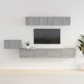 TV-Möbelset 5-teilig Sonoma graues Sperrholz von vidaXL, TV-Möbel - Ref: Foro24-3114436, Preis: 180,97 €, Rabatt: %