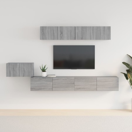 Set de muebles para TV 5 pzas madera contrachapada gris Sonoma de vidaXL, Muebles TV - Ref: Foro24-3114436, Precio: 183,91 €,...
