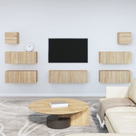 Set de muebles para TV 7 pzas madera contrachapada roble Sonoma de vidaXL, Muebles TV - Ref: Foro24-3114544, Precio: 232,61 €...