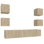 Set de muebles para TV 6 pzas madera contrachapada roble sonoma de vidaXL, Muebles TV - Ref: Foro24-3114256, Precio: 157,86 €...