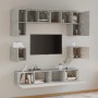 Set de muebles de TV 8 pzas madera contrachapada gris hormigón de vidaXL, Muebles TV - Ref: Foro24-3114409, Precio: 244,15 €,...