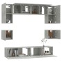 Set de muebles de TV 8 pzas madera contrachapada gris hormigón de vidaXL, Muebles TV - Ref: Foro24-3114409, Precio: 244,15 €,...
