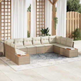 Conjunto de sofás de jardín con cojín 10 pcs Beige Poliratán en Sofás de exterior | Comprar online en Foru.es
