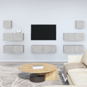 Set de muebles de TV 7 pzas madera contrachapada gris hormigón de vidaXL, Muebles TV - Ref: Foro24-3114545, Precio: 239,02 €,...