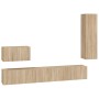 Set de muebles para TV 4 pzas madera contrachapada roble Sonoma de vidaXL, Muebles TV - Ref: Foro24-3114328, Precio: 176,01 €...
