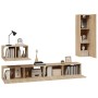 Set de muebles para TV 4 pzas madera contrachapada roble Sonoma de vidaXL, Muebles TV - Ref: Foro24-3114328, Precio: 176,01 €...