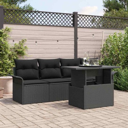 Conjunto de sofá de jardín 5 pcs Negro ratán sintético en Sofás de exterior | Comprar online en Foru.es