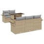 Conjunto de sofá de jardín 6 pcs Beige ratán sintético en Sofás de exterior | Comprar online en Foru.es
