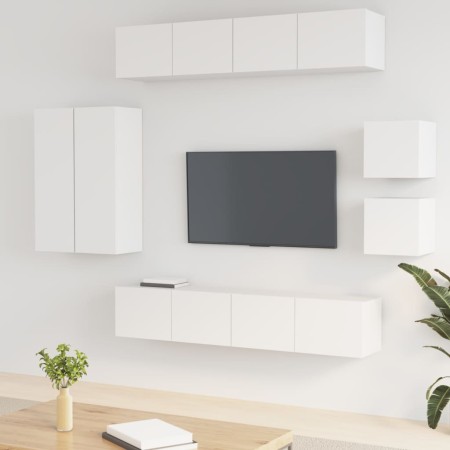 Set de muebles para TV 8 piezas madera contrachapada blanco de vidaXL, Muebles TV - Ref: Foro24-3114486, Precio: 354,91 €, De...