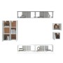 Set de muebles para TV 8 piezas madera contrachapada blanco de vidaXL, Muebles TV - Ref: Foro24-3114486, Precio: 354,91 €, De...