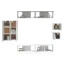 Set de muebles para TV 8 piezas madera contrachapada blanco de vidaXL, Muebles TV - Ref: Foro24-3114486, Precio: 342,84 €, De...