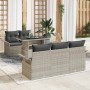 Conjunto de sofá de jardín 6 pcs Gris Claro ratán sintético en Sofás de exterior | Comprar online en Foru.es