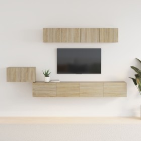 Set de muebles para TV 5 pzas madera contrachapada roble Sonoma de vidaXL, Muebles TV - Ref: Foro24-3114432, Precio: 195,35 €...