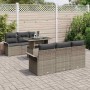 Conjunto de sofá de jardín con cojín 7 pcs Gris ratán sintético en Sofás de exterior | Comprar online en Foru.es