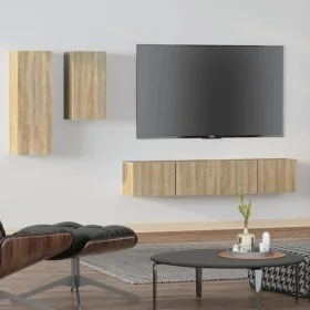 Set de muebles para TV 4 pzas madera contrachapada roble Sonoma de vidaXL, Muebles TV - Ref: Foro24-3114624, Precio: 146,75 €...