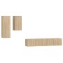 Set de muebles para TV 4 pzas madera contrachapada roble Sonoma de vidaXL, Muebles TV - Ref: Foro24-3114624, Precio: 149,85 €...