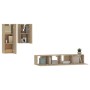 Set de muebles para TV 4 pzas madera contrachapada roble Sonoma de vidaXL, Muebles TV - Ref: Foro24-3114624, Precio: 149,85 €...