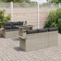 Conjunto de sofá de jardín 7 pcs Gris Claro ratán sintético en Sofás de exterior | Comprar online en Foru.es