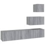 Set de muebles para TV 4 pzas madera contrachapada gris Sonoma de vidaXL, Muebles TV - Ref: Foro24-3114644, Precio: 117,26 €,...